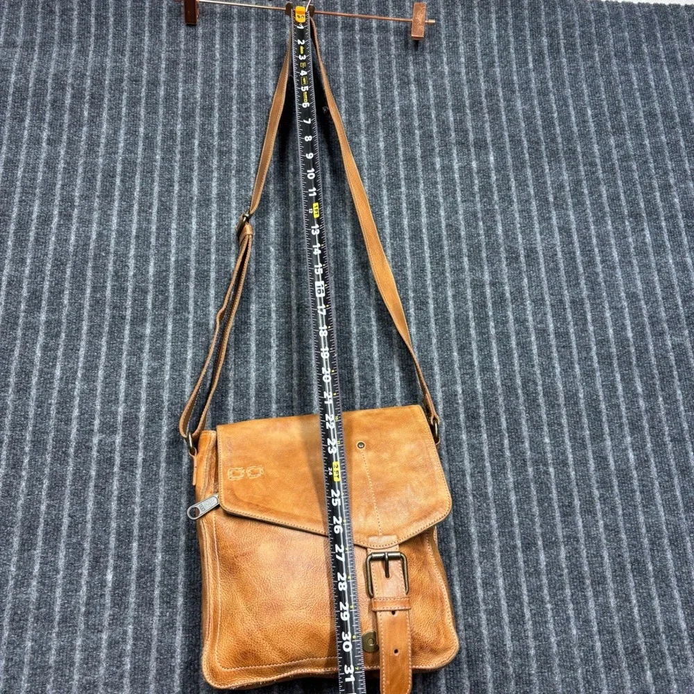 Bed Stu Tan Venice Leather Distressed Crossbody Messenger Bag
